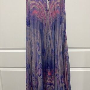Siddartha Bansal Purple and Pink Marble Pleated Maxi Dress